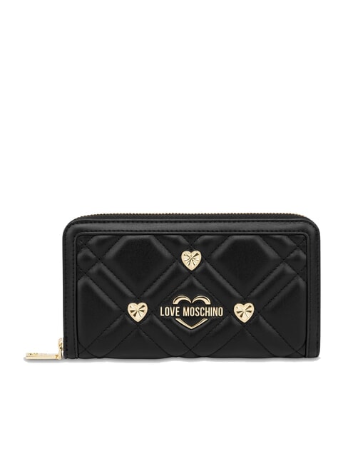 LOVE MOSCHINO SWEET STUDS Duży portfel zapinany na zamek Czarny - Portfele damskie