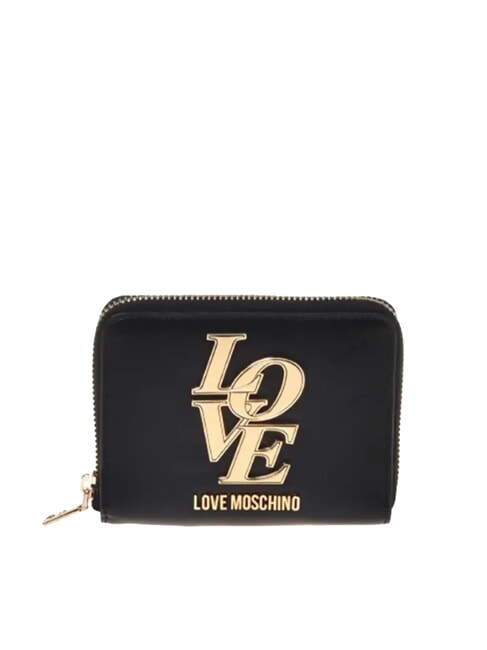 LOVE MOSCHINO LOVE Miniaturowy portfel zapinany na zamek Czarny - Portfele damskie