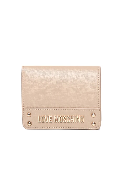 LOVE MOSCHINO LETTERING LOGO Mini portfel piasek - Portfele damskie