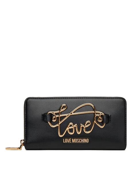 LOVE MOSCHINO TIMELESS Duży portfel zapinany na zamek Czarny - Portfele damskie