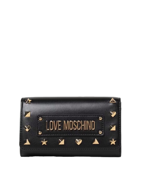 LOVE MOSCHINO AURA Duży portfel z ćwiekami Czarny - Portfele damskie