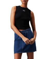 CALVIN KLEIN CK JEANS Prążkowany top na ramiączkach - Koszulki i topy damskie