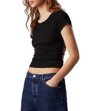 CALVIN KLEIN CK JEANS Koszulka z odkrytymi plecami i skrzyżowanymi ramiączkami - Koszulki i topy damskie