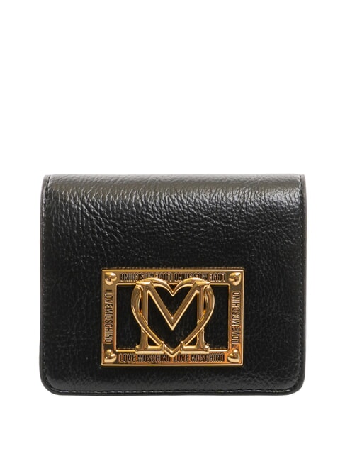 LOVE MOSCHINO LOCKED IN GOLD  Mały portfel Czarny - Portfele damskie