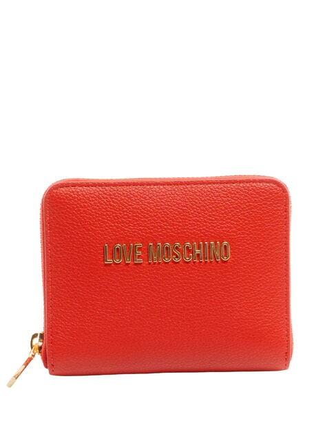 LOVE MOSCHINO LETTERING Portfel zapinany na zamek CZERWONY - Portfele damskie