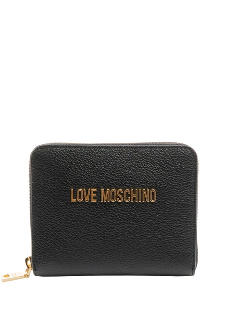 LOVE MOSCHINO LETTERING Portfel zapinany na zamek Czarny - Portfele damskie