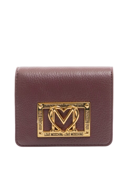 LOVE MOSCHINO LOCKED IN GOLD  Mały portfel wino - Portfele damskie