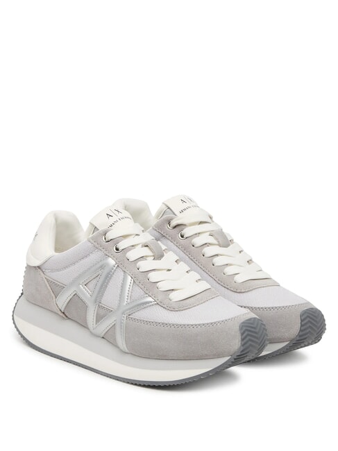 ARMANI EXCHANGE ROYALE SUEDE AIR MESH Adidasy szary+srebrny - Buty damskie