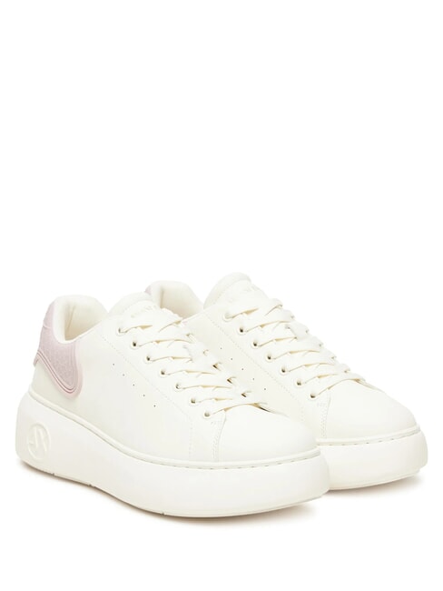 ARMANI EXCHANGE SUPER MINI-TUMBLED Adidasy ecru + blady róż - Buty damskie