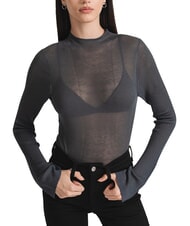 CALVIN KLEIN CK JEANS Przezroczysty sweter z okrągłym dekoltem - Koszulki damskie