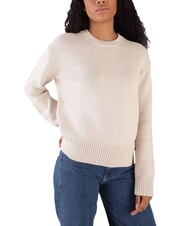 CALVIN KLEIN CK Luźny sweter z okrągłym dekoltem - Koszulki damskie