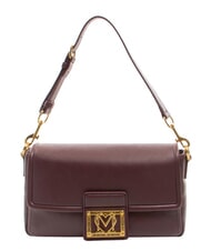 LOVE MOSCHINO LOCKED IN GOLD  Torba na ramię z paskiem na ramię wino - Torby damskie - 1