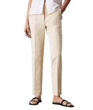 CALVIN KLEIN CK Spodnie chinos z wysokim stanem i prostymi nogawkami - Spodnie damskie