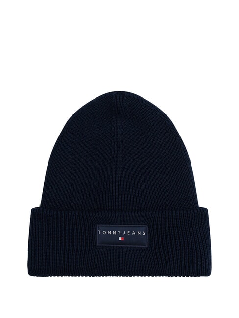 TOMMY HILFIGER TJM LINEAR LOGO Czapka bawełniana ciemna noc granatowa - Włosy