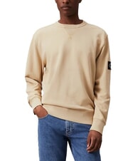 CALVIN KLEIN CK JEANS Bluza bawełniana z okrągłym dekoltem blady khaki - Bluzy męskie - 1
