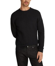 CALVIN KLEIN CK Sweter z okrągłym dekoltem i tkanymi detalami - Koszulki męskie