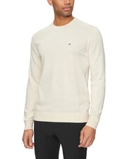 CALVIN KLEIN CK Sweter z okrągłym dekoltem i regularnym krojem lody waniliowe - Koszulki męskie - 1