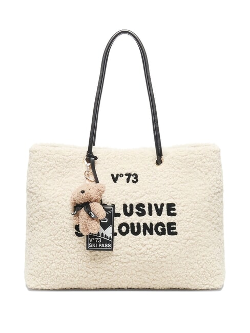 V73 SKI LOUNGE Torba na zakupy na ramię ecru/czarny - Torby damskie