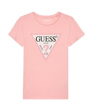 GUESS KIDS Koszulka z kr&oacute;tkim rękawem i kryształkami - Koszulka dziecięca