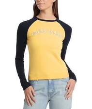 GUESS JEANS RAGLAN BLOCK Koszulka z długim rękawem i nadrukiem - Koszulki i topy damskie