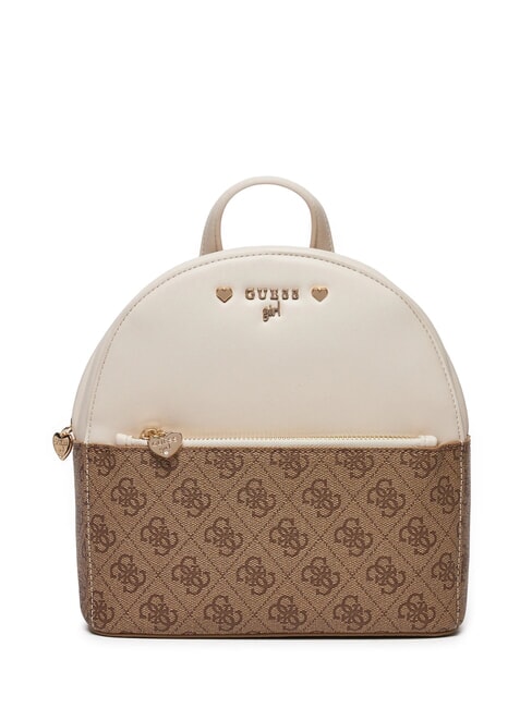GUESS GIRL Mini plecak 4g aop beżowy biały - Torby damskie