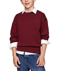 TOMMY HILFIGER TH KIDS Bawełniany sweter z okrągłym dekoltem głęboko czerwony - Swetry dziecięce - 1