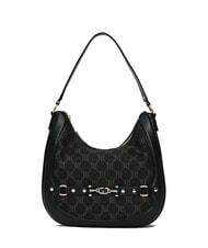 GAUD&Igrave; NEW DIAZ Torba typu hobo z logo żakardowym CZARNY - Torby damskie - 1