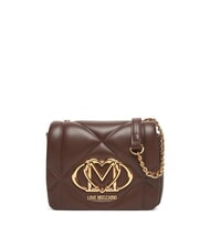 LOVE MOSCHINO EMBOSSED Mała torba na ramię czekolada - Torby damskie - 1