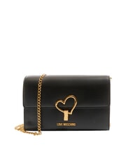 LOVE MOSCHINO SMART DAILY Kopert&oacute;wka z łańcuszkowym paskiem na ramię Czarny - Torby damskie - 1
