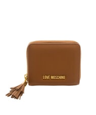 LOVE MOSCHINO ESSENTIAL Mały portfel z frędzlami i zapięciem na zamek - Portfele damskie