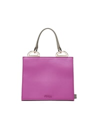 FURLA LINEA FUTURA Mała sk&oacute;rzana torebka z paskiem na ramię fioletowy+pianek+szaro-beżowy+marmur c - Torby damskie - 1
