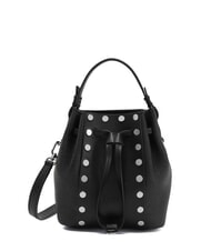 FURLA MIASTELLA Miniaturowa torebka wiaderkowa ze sk&oacute;ry cielęcej Czarny - Torby damskie - 1