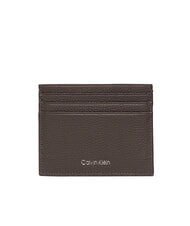 CALVIN KLEIN FOIL EMBOSS  Płaski sk&oacute;rzany uchwyt na karty ck ciemnobrązowy - Portfele męskie - 1