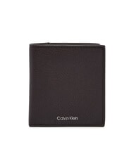 CALVIN KLEIN FOIL EMBOSS  Pionowy portfel sk&oacute;rzany ck ciemnobrązowy - Portfele męskie - 1