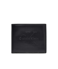 CALVIN KLEIN BOLD LOGO Portfel sk&oacute;rzany z portmonetką na czarno - Portfele męskie - 1