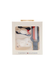TOMMY HILFIGER TH Zestaw 2 smoczk&oacute;w + łańcuszek biały - Pajacyki i ubranka dla niemowląt - 1