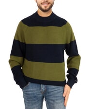 TOMMY HILFIGER TH Sweter z okrągłym dekoltem z mieszanki wełny niebo pustynne/pole golfowe - Koszulki męskie - 1