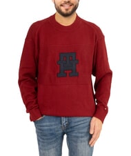 TOMMY HILFIGER TH Bawełniany sweter z okrągłym dekoltem i logo - Koszulki męskie