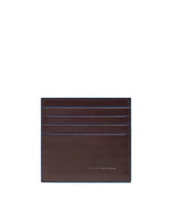 PIQUADRO BLUE SQUARE Sk&oacute;rzany uchwyt na karty MAHOŃ - Portfele męskie - 1