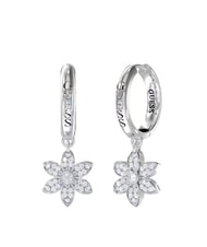 GUESS WHITE LOTUS Kolczyki k&oacute;łka z zawieszkami w kształcie kwiat&oacute;w - Kolczyki
