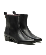 TOMMY HILFIGER TH  Sk&oacute;rzane botki czarny - Buty damskie - 1