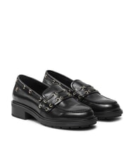 TOMMY HILFIGER CHUNKY NAUTICAL EYELETS  Mokasyny sk&oacute;rzane czarny - Buty damskie - 1
