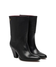 TOMMY HILFIGER MID COWBOY Sk&oacute;rzane botki z obcasem czarny - Buty damskie - 1
