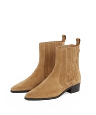 TOMMY HILFIGER COWBOY CHELSEA Zamszowe botki z noskiem w szpic khaki - Buty damskie - 1