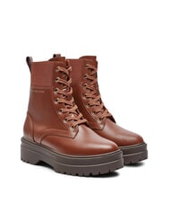 TOMMY HILFIGER TH ELASTIC RIB LACEUP Sk&oacute;rzane buty sznurowane koniakowy brąz - Buty damskie - 1