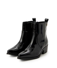 TOMMY HILFIGER TH COWBOY Teksańskie buty ze sk&oacute;ry błyszczącej czarny - Buty damskie - 1