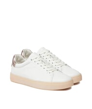 CALVIN KLEIN CUPSOLE LACE UP PEARL Sk&oacute;rzane trampki biały - Buty damskie - 1