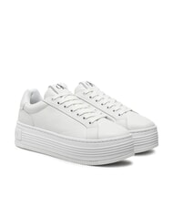 CALVIN KLEIN BOLD PLATF LOW Sk&oacute;rzane trampki biały - Buty damskie - 1