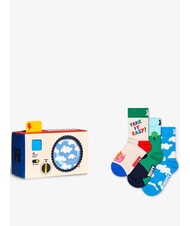 HAPPY SOCKS KIDS CAMERA Pudełko prezentowe 3 pary skarpetek - Skarpetki unisex