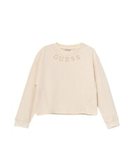GUESS KIDS Bluza dziewczęca z okrągłym dekoltem i haftowanym logo - Bluzy dziecięce